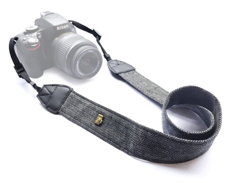 Alled XN01-0943 Neck Shoulder Belt Strap, Vintage Print Soft Colorful Camera Straps for Women/Men, All DSLR/Nikon/Canon/Sony/Olympus/Samsung/Pentax/Olympus, Black - Image 1